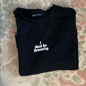 ZARA CROPPED CREW NECK SWEATSHIRT